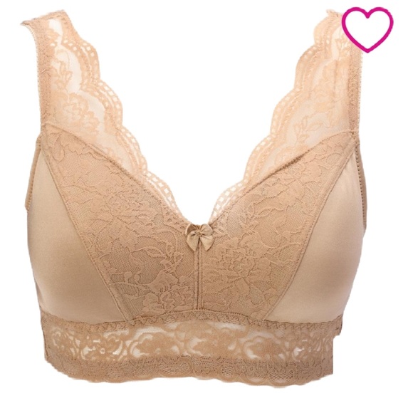 Rhonda Shear Classic Lace Trim Piece n-Up Beige Bra NWOT - Picture 6 of 8